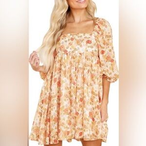 Storia Floral Print Babydoll Dress
